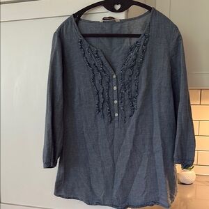 Old Navy Chambray Blouse with Button Detail